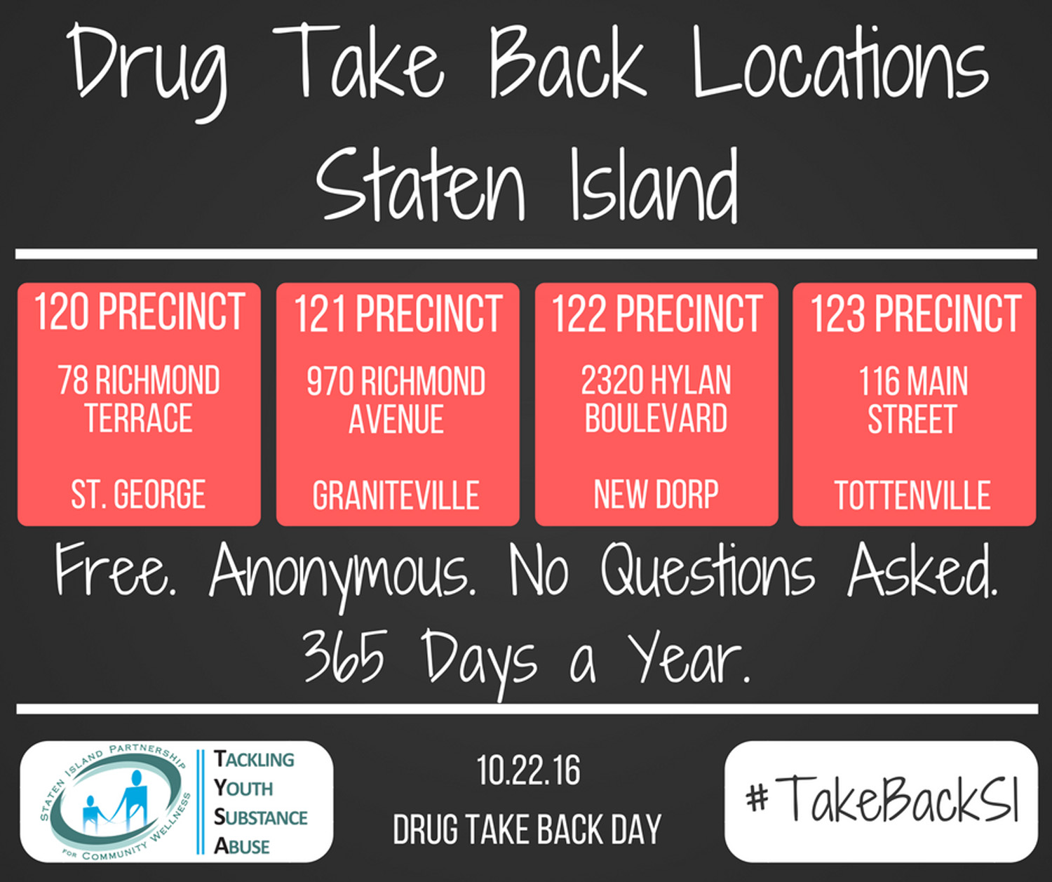 Tysa Reminds Staten Islanders To Dispose Of Unused Prescriptions